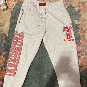 Deathrow Gray and red Sweatpants for men size large